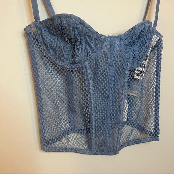 Urban Outfitters Out From Under Modern Love Overdrive Fishnet Corset Sz S NWT - Picture 6 of 16